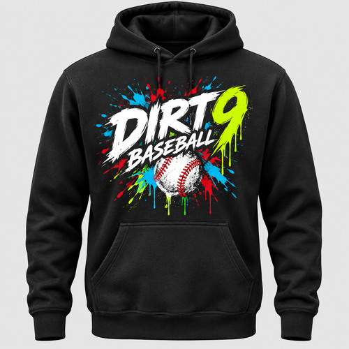DIRT9 Baseball Splash Hoodie front mockup