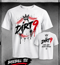 DIRT9 Baseball Tee white baseball apparel